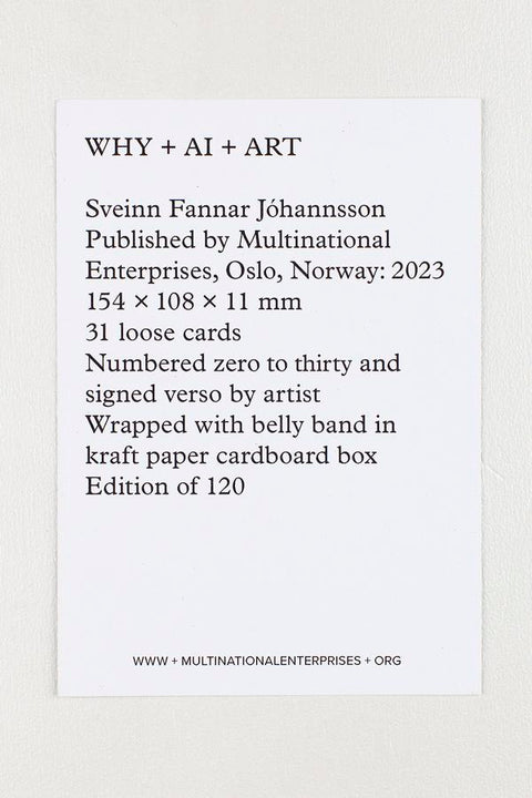 Why + AI + Art